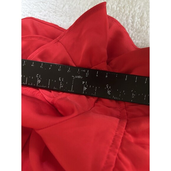 The Impeccable Pig Red Romper Flutter Sleeve/hem. V Neck Belted Size Medium - Picture 6 of 7